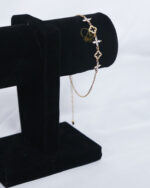 Eternal Bloom zircon floral bracelet on gold chain Elegant zircon bracelet with anti-tarnish warranty Luxury floral bracelet for women daily and party wear