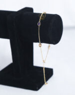 Minimal zircon oval stone bracelet for women Elegant everyday zircon bracelet with gold chain Lightweight zircon bracelet with anti-tarnish warranty