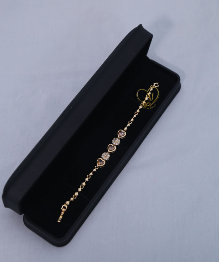 Heart & Round Zircon Bracelet – A Symbol of Love & Shine - Image 2