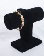 Heart zircon bracelet luxury jewelry Gold-tone zircon bracelet for women Romantic heart and round zircon bracelet