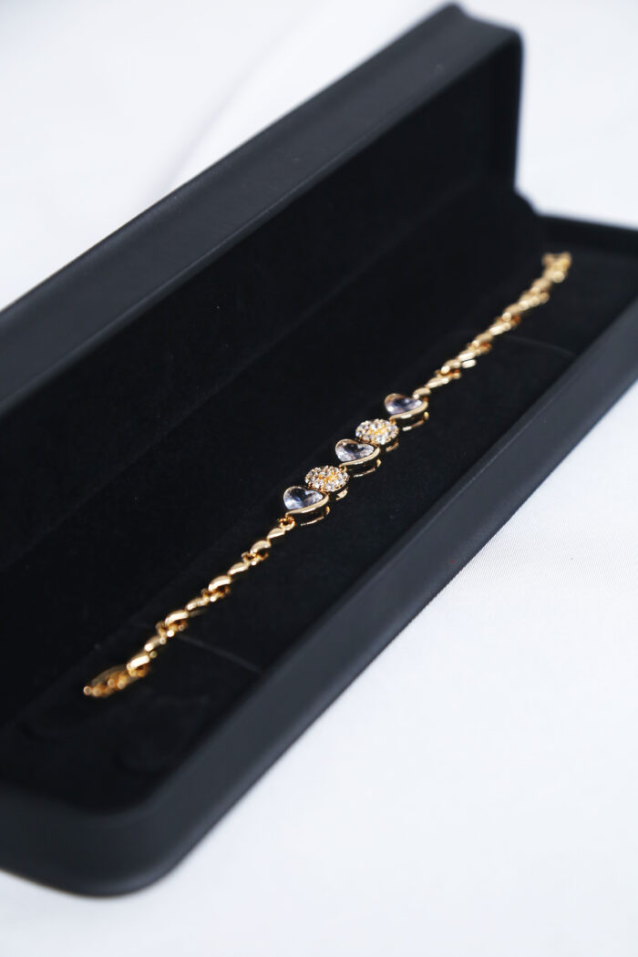 Dual-Tone Heart & Round Zircon Bracelet - Image 2