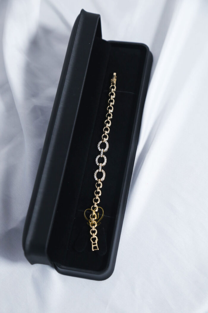 Gold-Plated Link Zircon Bracelet - Image 2