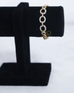 Gold-plated link zircon bracelet Luxury statement bracelet for women Interlocking link zircon jewelry