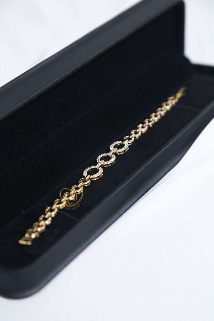 Gold-Plated Link Zircon Bracelet - Image 3