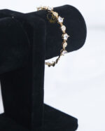 Gold-Plated Round & Teardrop Zircon Bracelet