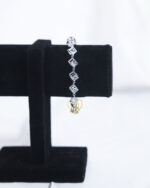 eometric zircon square bracelet for women Modern zircon bracelet silver finish Luxury zircon bracelet with anti-tarnish warranty