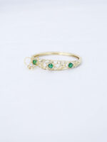 Floral Emerald Zircon Bangle - Image 2