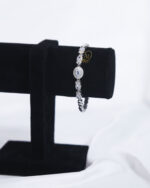 Royal oval zircon bracelet for women Luxury oval zircon tennis bracelet Elegant silver zircon bracelet with warranty