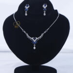 Royal Sapphire Zircon Necklace and Earrings Set – Luxury Jewelry Blue stone zircon necklace with matching earrings Gold plated sapphire-inspired zircon jewelry set with anti-tarnish guarantee
