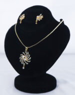 Radiant Orbit Zircon Pendant & Earrings Set – Gold Plated Jewelry Modern zircon necklace and earrings for women Lightweight zircon jewelry set with anti-tarnish guarantee