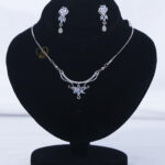 Crystal Bloom Zircon Pendant & Earrings Set – Floral Jewelry Flower-inspired zircon necklace and earrings set Gold plated zircon bloom jewelry set with anti-tarnish warranty