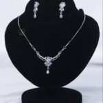 Crystal Leaf Zircon Necklace and Earrings Set – Luxury Jewelry Marquise cut zircon leaf necklace with matching earrings Gold plated zircon jewelry set with anti-tarnish warranty
