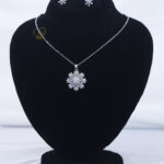 Snowflake Zircon Pendant & Earrings Set – Luxury Jewelry Snow crystal zircon necklace and earrings set Gold plated zircon snowflake jewelry with anti-tarnish warranty