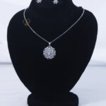 Crystal Dome Zircon Pendant & Earrings Set – Luxury Jewelry Cluster zircon ball pendant with matching earrings Gold plated zircon jewelry set with anti-tarnish warranty