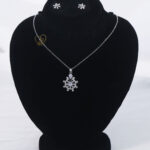 Snowflake Radiance Zircon Pendant & Earrings Set – Winter Jewelry Luxury zircon snowflake design necklace and earrings set Gold plated zircon snowflake jewelry with anti-tarnish warranty