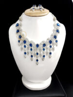 Blue Sapphire Inspired Necklace Set