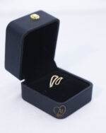 Gold-plated double zircon band ring Minimalist open band zircon ring Modern zircon gold plated adjustable ring