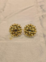 Floral Radiance Kundan Studs – 24K Gold Plated with Pearl Edge - Image 3