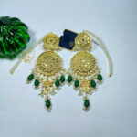 Grand Kundan Round Chandbali Earrings β 24K Gold Plated with Pearl Detailing Handcrafted round kundan earrings β 24K Gold Plated, Anti Tarnish Guarantee