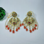 Royal Kundan Chandbali Earrings – 24K Gold Plated