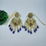 Royal Kundan Chandbali Earrings – 24K Gold Plated - Image 3