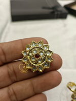 Kundan Stud Earrings – 24K Gold Plated with Stone Detailing - Image 2
