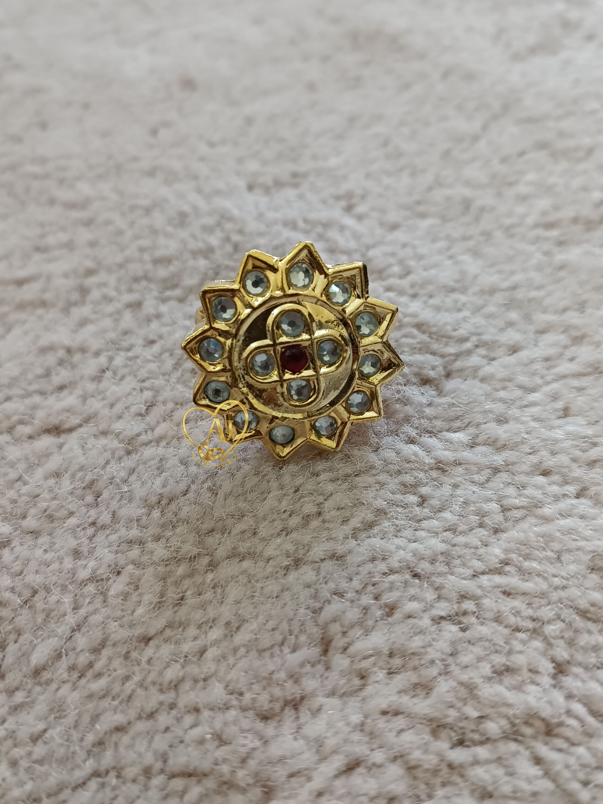 img-B84 Kundan Stud Earrings – 24K Gold Plated with Stone Detailing - Image 1